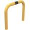 Anti-nudge hoop | steel tube  76 mm | yellow / black | total width: 750 mm | height above ground: 250 mm | for casting in concrete
